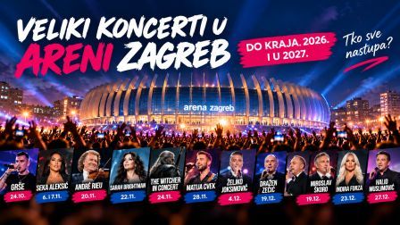 Arena Zagreb donosi velike koncerte do kraja 2026. – pogledajte tko sve nastupa!